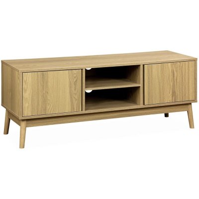 SWEEEK Meuble TV d&eacute;cor bois 2 portes L 120 x l 39 H 48cm - Dune