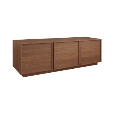 SWEEEK Meuble tv d&eacute;cor bois noyer 3 portes l 140 x p 43 x h 45cm - kuba