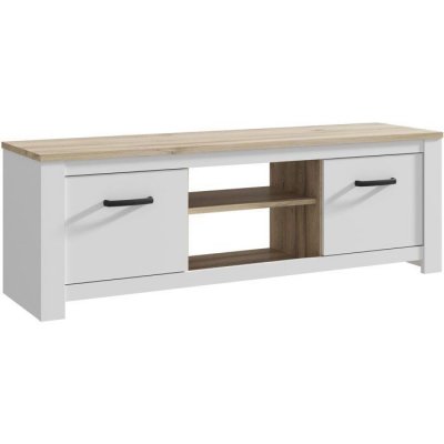 AUCUNE Meuble Tv - Elara - Chene / Blanc Mat - 161,4 X 42,2 X 54,1 Cm