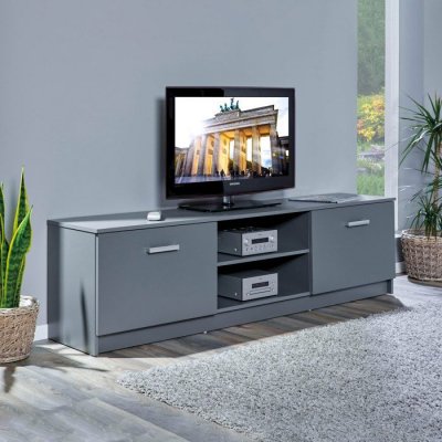 NON RENSEIGNE Meuble tv elenzio 2 portes 2 niches gris anthracite