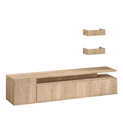 HANAH HOME Meuble TV en bois ""Alika"" - 180 x 35 x 45 cm - Ch&ecirc;ne