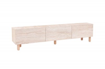 HANAH HOME Meuble TV en bois ""Alvin"" - 180 x 31 x 42 cm - Beige