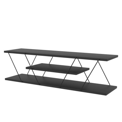 HANAH HOME Meuble Tv En Bois ""april"" - 120 X 30 X 33 Cm - Gris Anthracite