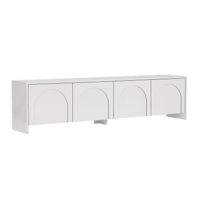 HANAH HOME Meuble TV en bois ""Aurelia"" - 180 x 32 x 45 cm - Blanc