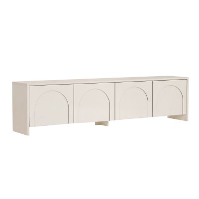HANAH HOME Meuble TV en bois Aurelia - 180 x 32 x 45 cm - Cr&egrave;me
