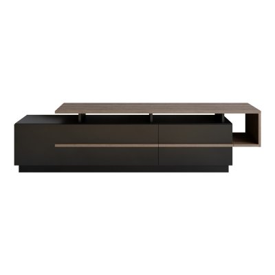 HABITAT ET JARDIN Meuble TV en bois ""Basak"" - 180 x 40 x 46 cm - Noir