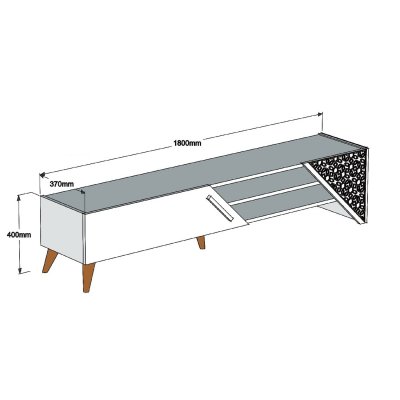 HABITAT ET JARDIN Meuble Tv En Bois ""beril"" - 180 X 40 X 37 Cm - Noyer