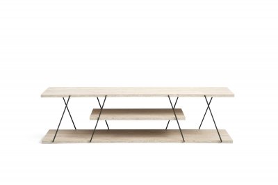 HANAH HOME Meuble Tv En Bois ""canaz"" - 120 X 30 X 33 Cm - Beige