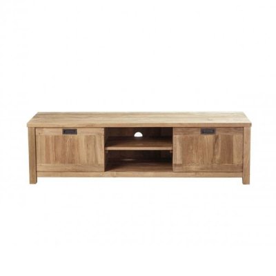 BERAH GETAH Meuble tv en bois de teck recycle 160cm - niches et portes