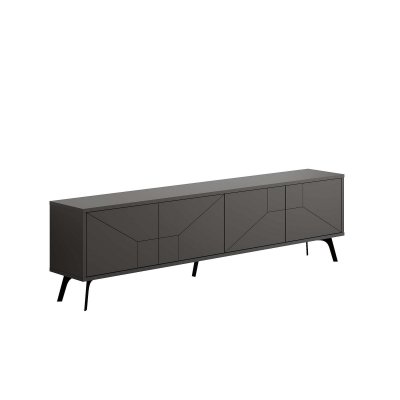 HABITAT ET JARDIN Meuble TV en bois ""Dune"" - 180 x 29 x 50 cm - Gris anthracite