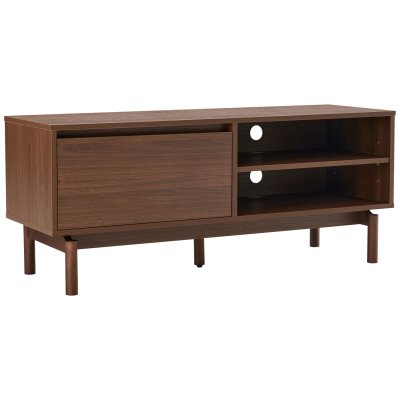 HAPPY GARDEN Meuble tv en bois fonc&eacute; 120cm 1 porte