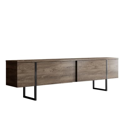 HANAH HOME Meuble Tv En Bois ""luxe"" - 180 X 30 X 50 Cm - Noyernoir