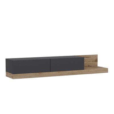 HANAH HOME Meuble TV en bois ""Maj&ouml;r"" - 180 x 37 x 30 cm - Gris anthracite