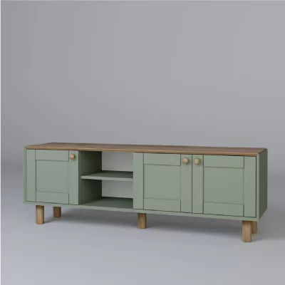 HANAH HOME Meuble Tv En Bois ""mia"" - 160 X 40 X 56 Cm - Vert