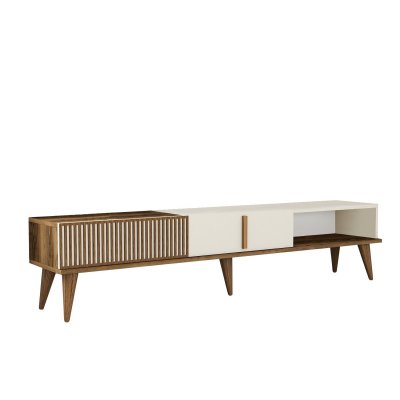 HANAH HOME Meuble Tv En Bois ""milan"" - 180 X 35 X 40 Cm - Cr&egrave;me De Noix