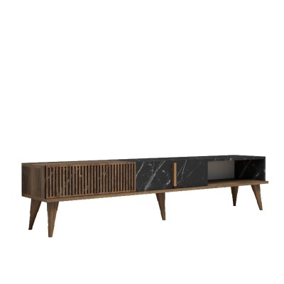 HANAH HOME Meuble Tv En Bois ""milan"" - 180 X 35 X 40 Cm - Noyernoir