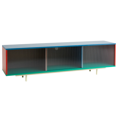 HAY Meuble tv en bois Multi &agrave; portes vitr&eacute;es 180 cm Colour Cabinet - 