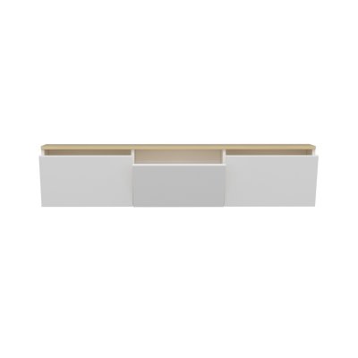 HANAH HOME Meuble TV en bois Neon - 160 x 32 x 35 cm - Ch&ecirc;ne blanc