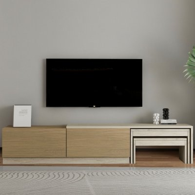 HABITAT ET JARDIN Meuble Tv En Bois ""nest"" - 180 X 30 X 36 Cm - Beige