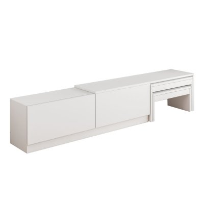 HABITAT ET JARDIN Meuble TV en bois ""Nest"" - 180 x 30 x 36 cm - Blanc