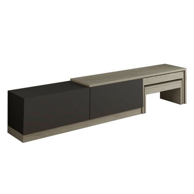 HABITAT ET JARDIN Meuble TV en bois ""Nest"" - 180 x 30 x 36 cm - Gris anthracite