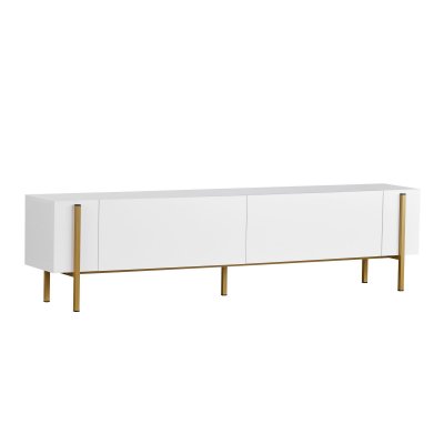 HABITAT ET JARDIN Meuble TV en bois ""Nexus"" - 180 x 30 x 45 cm - Blanc / Or