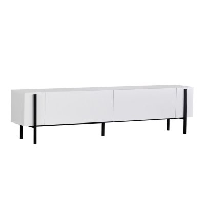 HANAH HOME Meuble Tv En Bois ""nexus"" - 180 X 30 X 45 Cm - Bois Noir / Noir