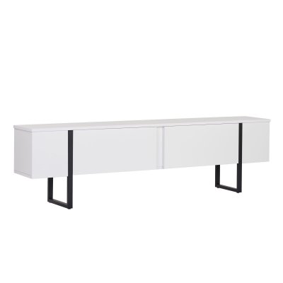 HANAH HOME Meuble TV en bois ""Onera"" - 180 x 30 x 45 cm - WhiteBlack