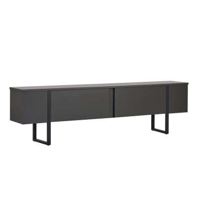 HABITAT ET JARDIN Meuble Tv En Bois ""onera"" - 180 X 30 X 50 Cm - Anthracite / Noir