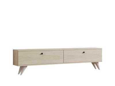 HANAH HOME Meuble TV en bois ""Parlak"" - 160 x 25 x 40 cm - Beige