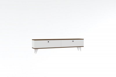 HABITAT ET JARDIN Meuble TV en bois Parlak - 160 x 25 x 40 cm - Blanc