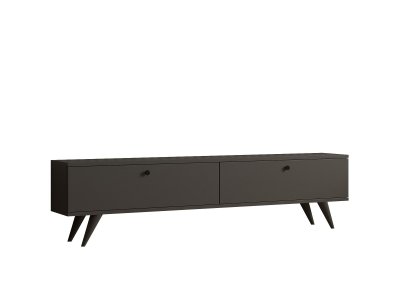 HABITAT ET JARDIN Meuble Tv En Bois ""parlak"" - 160 X 25 X 40 Cm - Gris Anthracite
