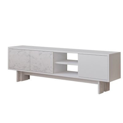 HABITAT ET JARDIN Meuble TV en bois ""Ravello"" - 150 x 30 x 45 cm - Blanc
