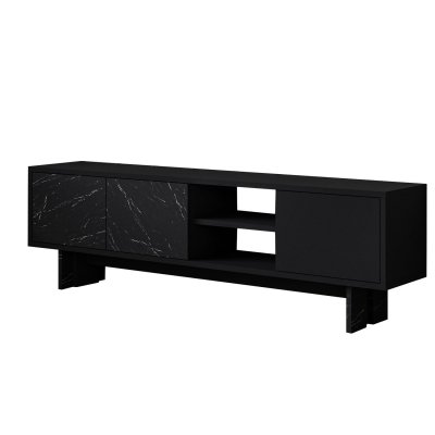 HABITAT ET JARDIN Meuble TV en bois ""Ravello"" - 150 x 30 x 45 cm - Noir