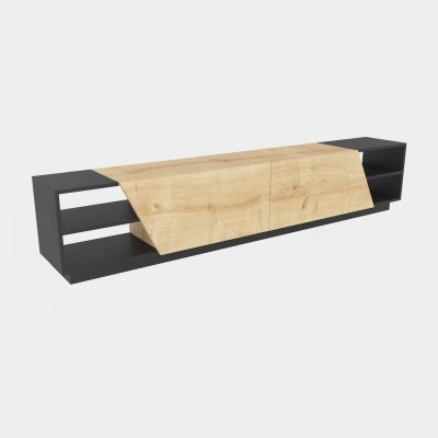 HABITAT ET JARDIN Meuble TV en bois ""Rhodes"" - 240 x 37 x 47 cm - Beige