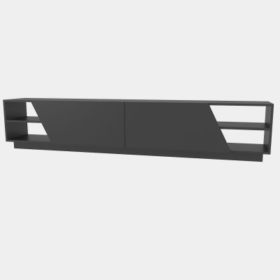 HABITAT ET JARDIN Meuble TV en bois ""Rhodes"" - 240 x 37 x 47 cm - Gris anthracite