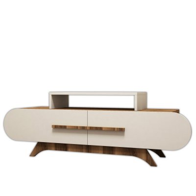 HANAH HOME Meuble TV en bois ""Rose"" - 145 x 36 x 49 cm - Cr&egrave;me de noix