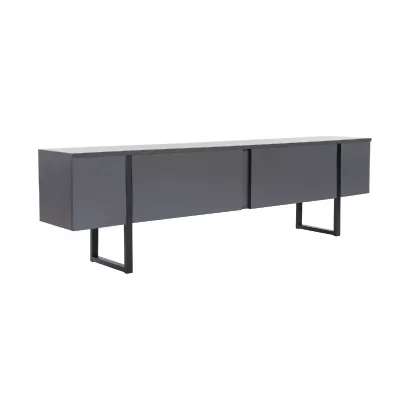 HANAH HOME Meuble TV en bois Serenity 180 x 30 x 50 cm - Anthracite