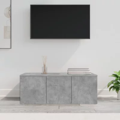 VIDAXL Meuble TV en Panneaux de Particules Gris b&eacute;ton 80 x 34 x 30 cm