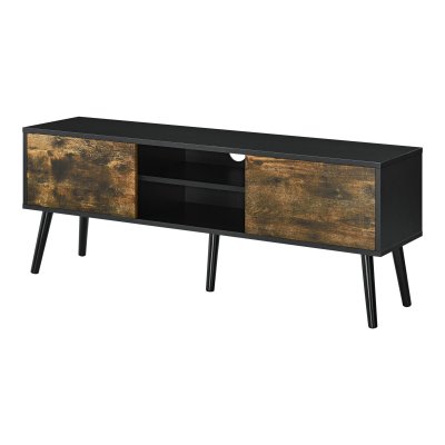 EN.CASA Meuble TV Eskilstuna 120 x 30 x 47 cm Noir Bois Fonc&eacute; []
