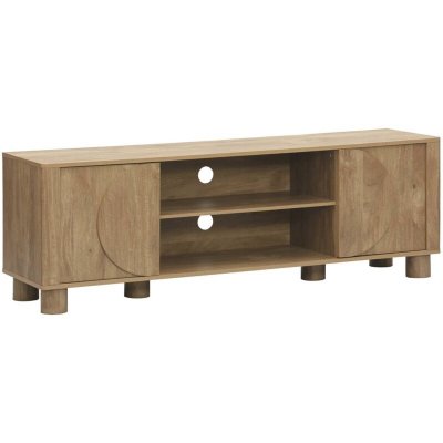 SWEEEK Meuble TV exotique effet bois de manguier 2 portes 155cm Pondi