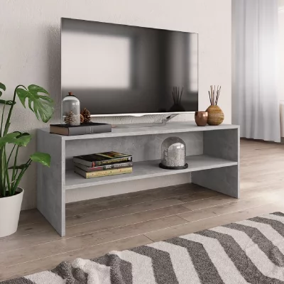 VIDAXL Meuble tv Gris b&eacute;ton 100 x 40 x 40 cm Agglom&eacute;r&eacute;  Gris b&eacute;ton