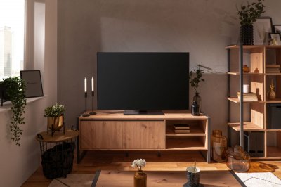 CONCEPT USINE Meuble TV industriel avec placards KOTOR 160 x 40 x 55 cm