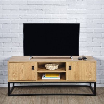 THE HOME DECO FACTORY Meuble TV industriel Bois et M&eacute;tal SELMA