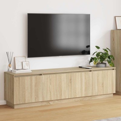  Meuble TV LED Ch&ecirc;ne Sonoma 180x38x49 cm - Bois d'Ing&eacute;nierie