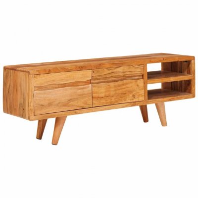 VIDAXL Meuble Tv Marron 110 X 30 X 40 Cm Bois D'acacia Massif 