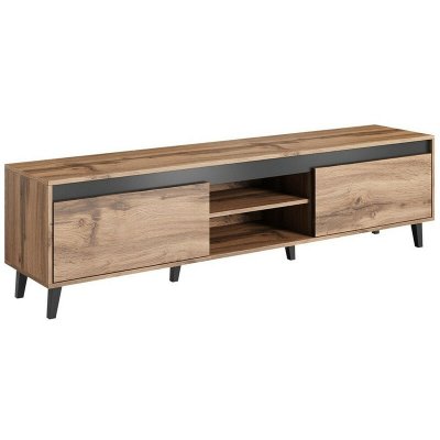 MIRJAN24 Meuble tv martin 2 portes et 2 niches 170cm - gris / bois
