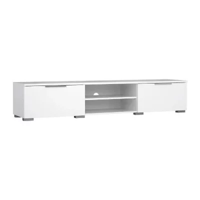  Meuble TV MATCH laqu&eacute; brillant 2 tiroirs une niche 172 7 39 9 33 1 cm