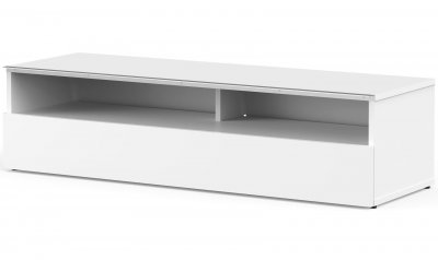 MELICONI Meuble TV m&eacute;lamin&eacute; blanc 2 niches 1 porte Las Vegas 120 cm