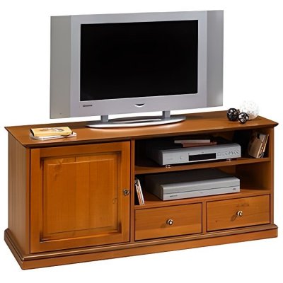 ACTUAL DIFFUSION Meuble tv Merisier 60 Pouces 1 Porte 2 Tiroirs